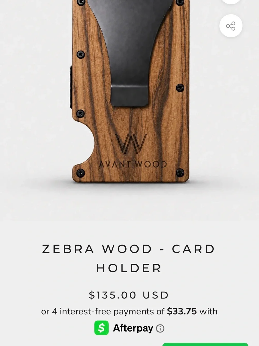 Zebra Wood Card Holder - Brown